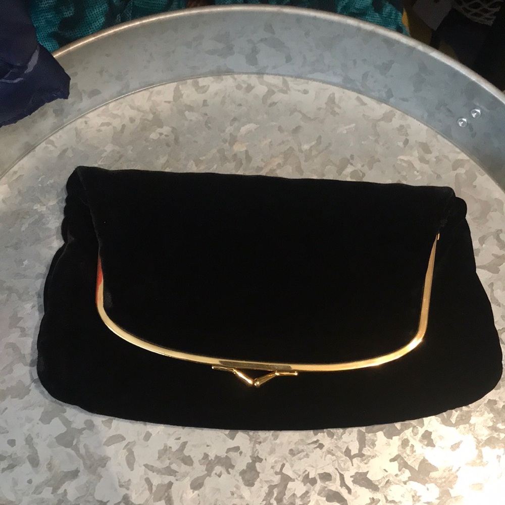 Vintage Collentz Originals Velvet Kisslock Folded Clutch Bag